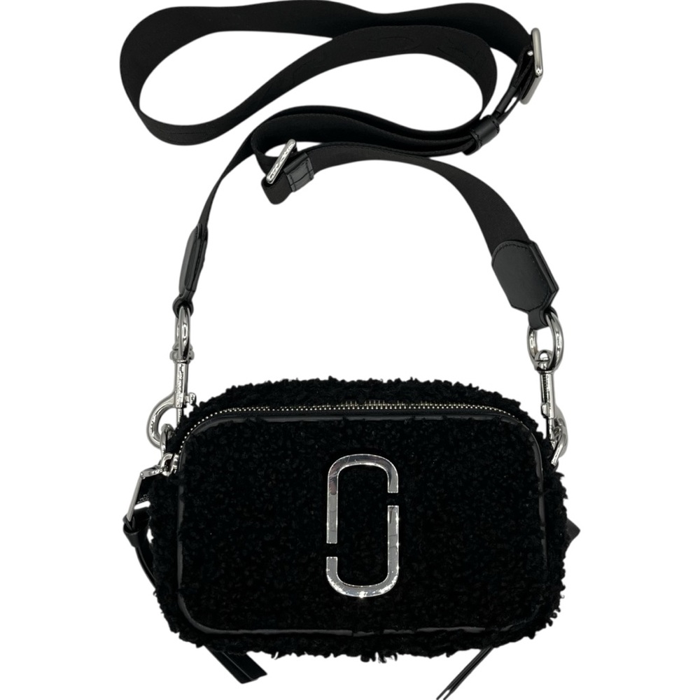 Marc Jacobs The Snapshot Teddy Sherpa Crossbody Camera Bag Black